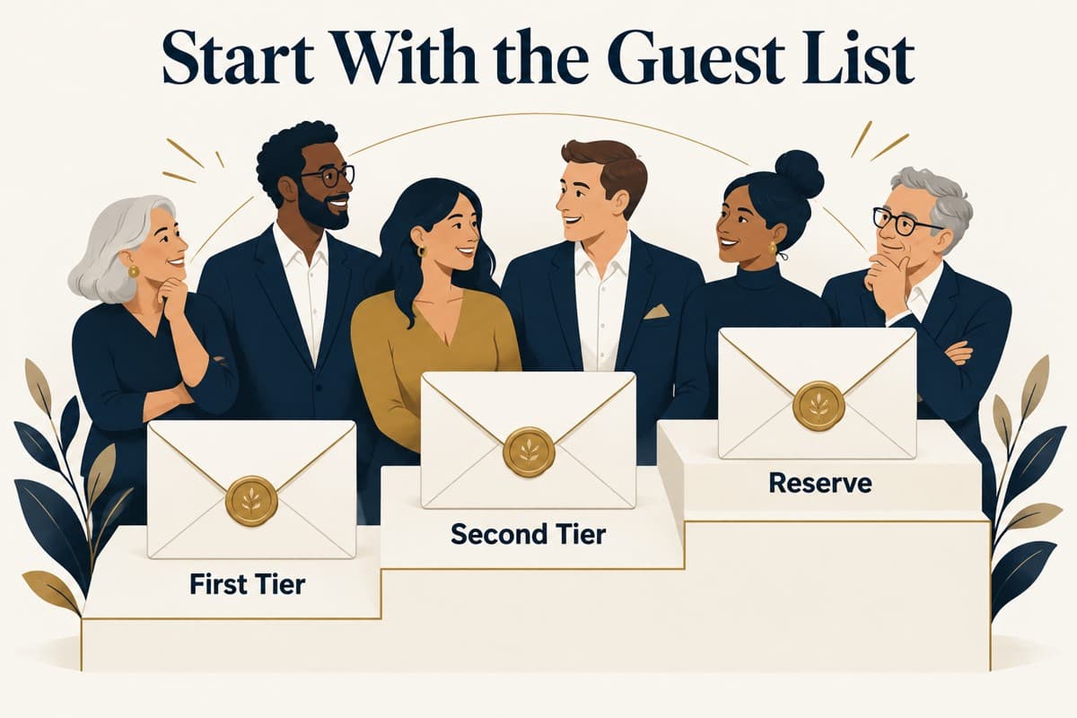 Invite prioritized guests in waves: first tier, second tier, then reserve