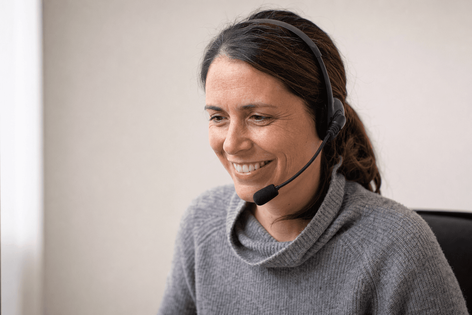 A Catapult Engagement Officer smiling while on an annual fund calling program
